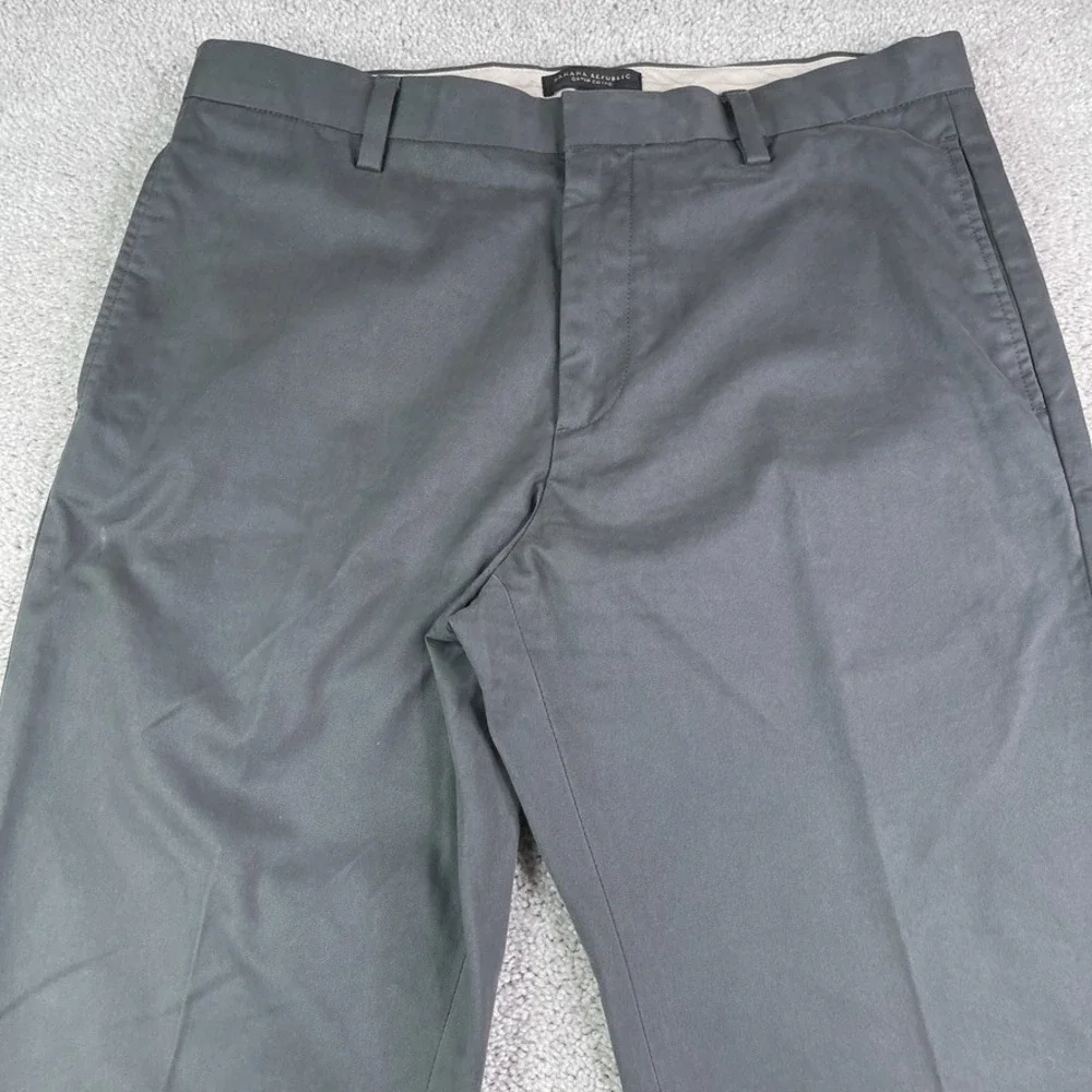 Banana Republic Pants Mens 33x34 Gray Gavin Chino Straight Leg Cotton Business